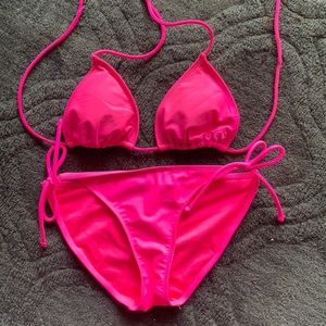 Neon Pink Op bathing Suit